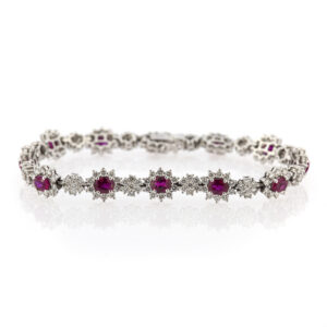 Bracciale fiori rubini