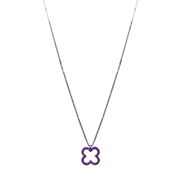 BLISS - Collier quadrifoglio rubini