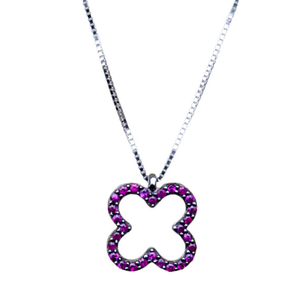BLISS - Collier quadrifoglio rubini - immagine 2
