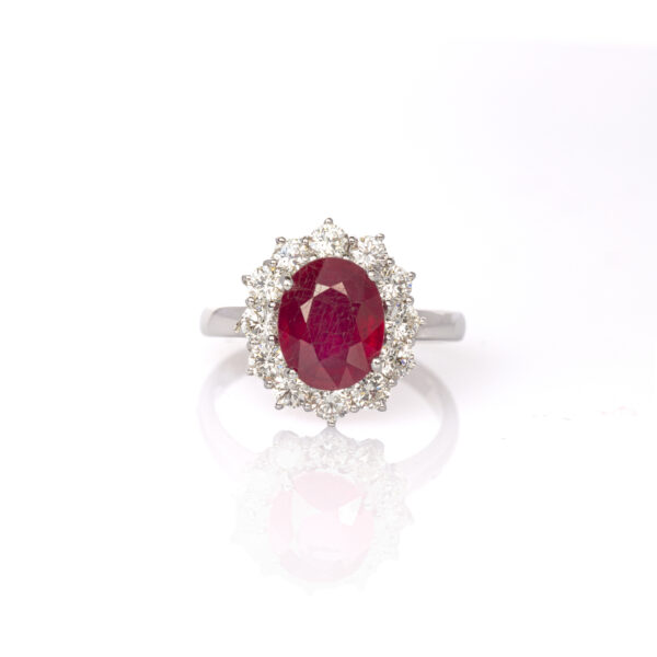 Anello margherita rubino