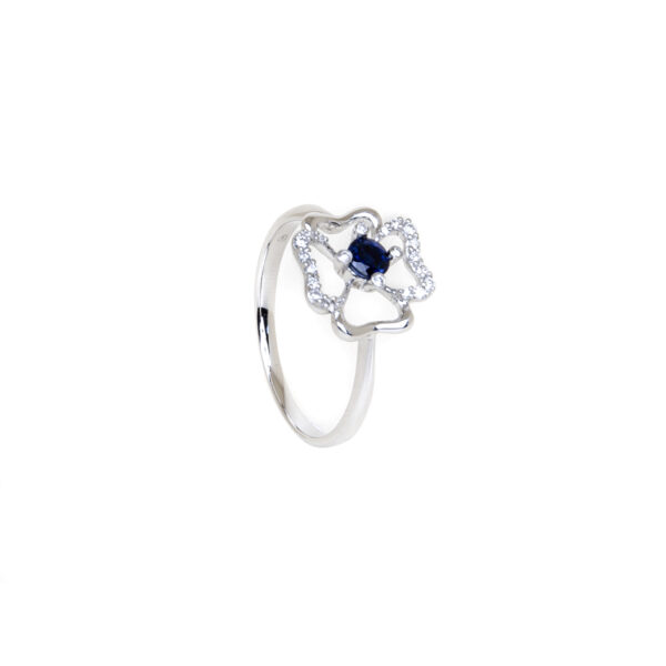 BLISS - Anello quadrifoglio zaffiro - immagine 2