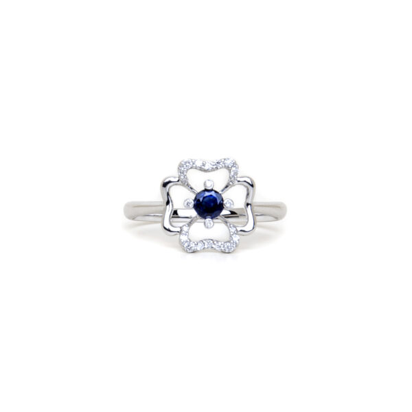 BLISS - Anello quadrifoglio zaffiro