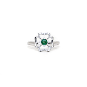 BLISS - Anello quadrifoglio smeraldo