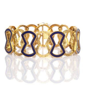 Bracciale oro inciso e smalto