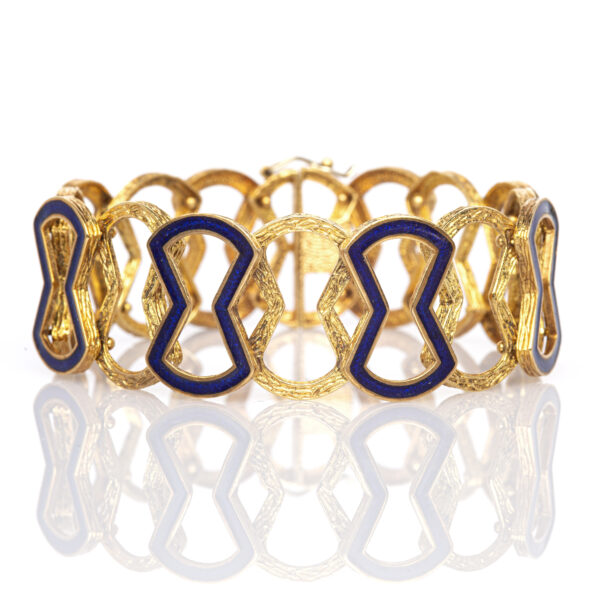 Bracciale oro inciso e smalto