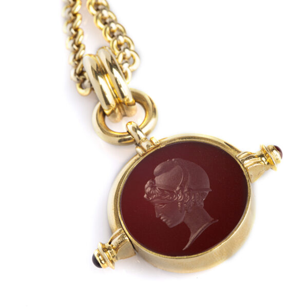 Collier pendente corniola incisa - immagine 2