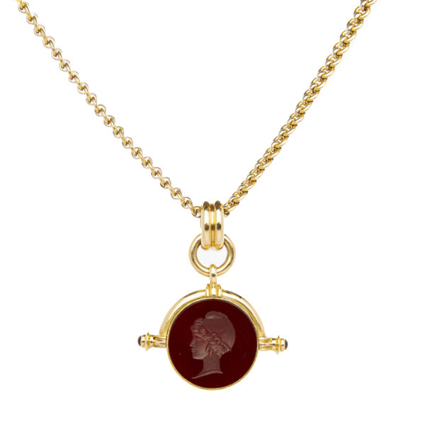 Collier pendente corniola incisa