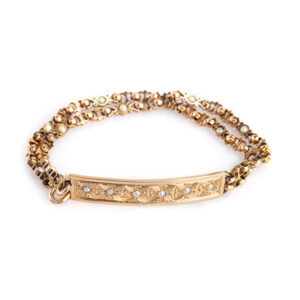 Bracciale perline oro rosso