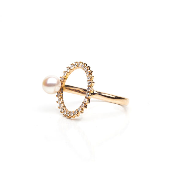 POESIA – Anello perla oro rosa - immagine 2