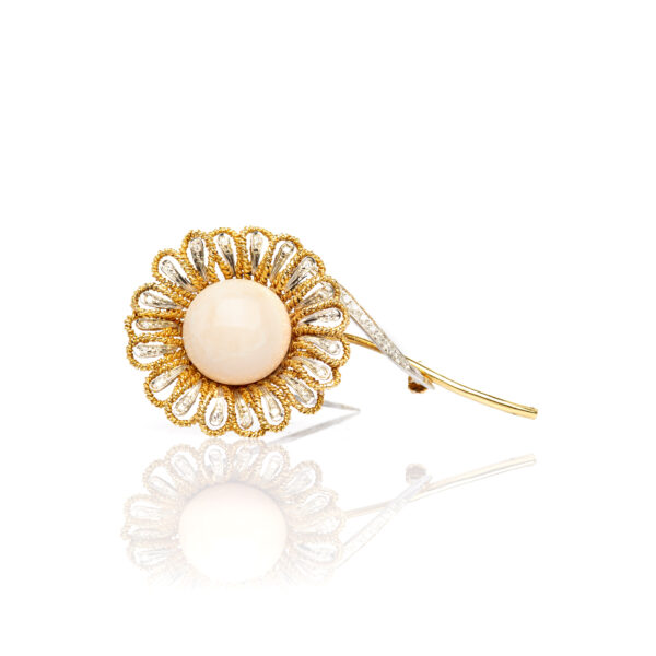 Spilla fiore corallo