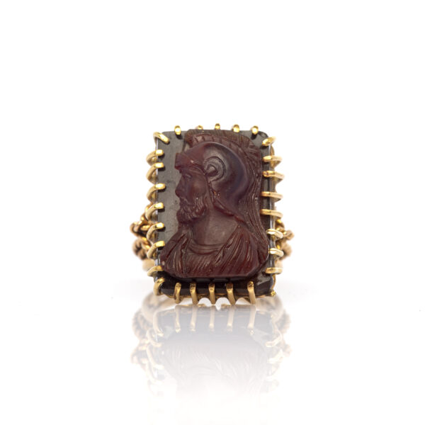 Anello artigianale cammeo