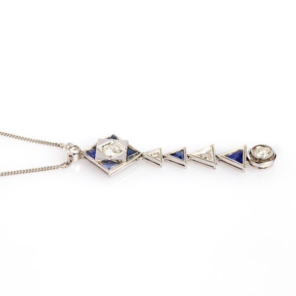 Collier deco' zaffiri e diamanti - immagine 2