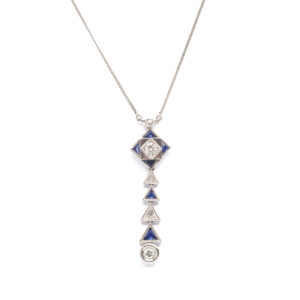 Collier deco' zaffiri e diamanti