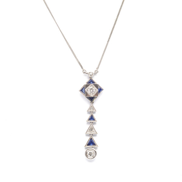 Collier deco' zaffiri e diamanti