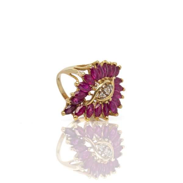 Anello rubini navette - immagine 2