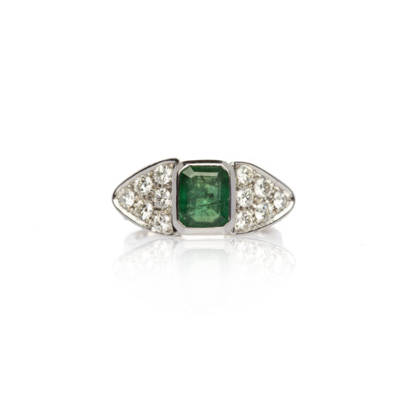 Anello smeraldo e diamanti