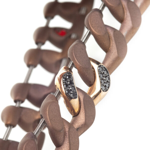 EX’TENSIBLE – Bracciale groumette titanio e oro - immagine 2