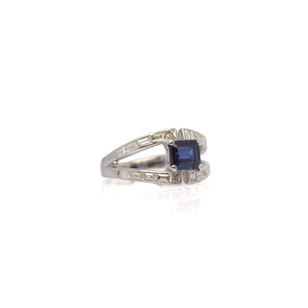Anello zaffiro rettangolare - immagine 2