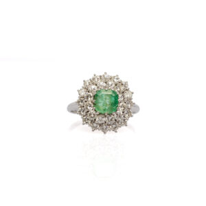 Anello fiore smeraldo