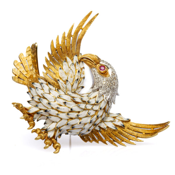 Spilla aquila smalti