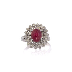 Anello fiore cabochon