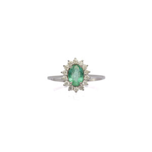 Anello margherita smeraldo